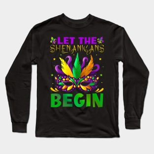 Let The Shenanigans Begin Mardi Gras Kids Long Sleeve T-Shirt